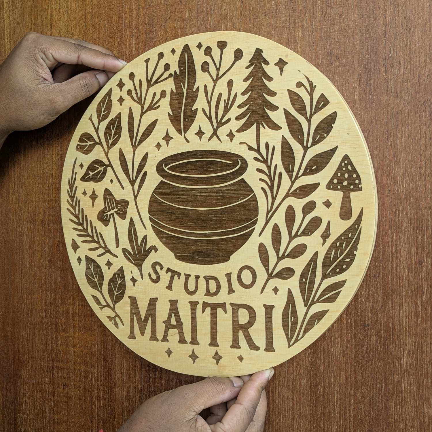 Logo Engraved Wooden Frame for Office - Image 14