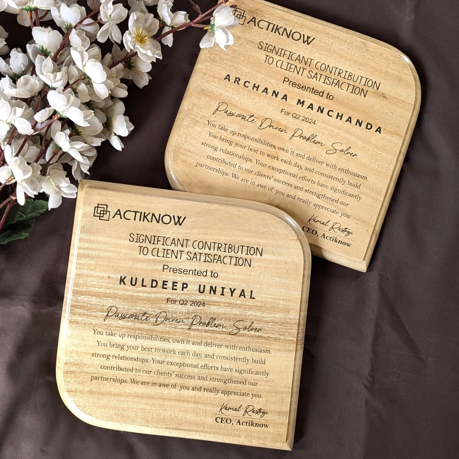 Customizable Wooden Award Plaque | Personalized Corporate Recognition - Image 2