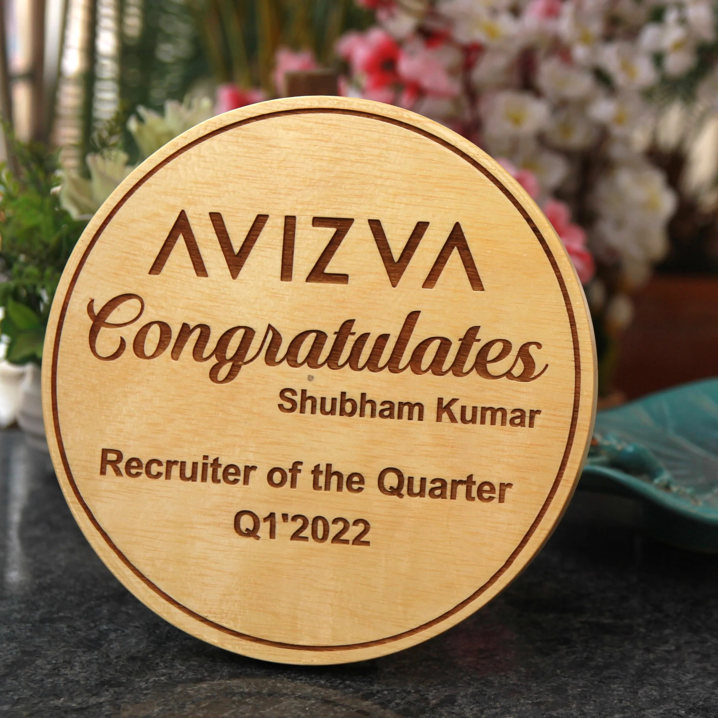 Customize Your Own Round Wooden Poster | Engraved Wood Frame - Image 11