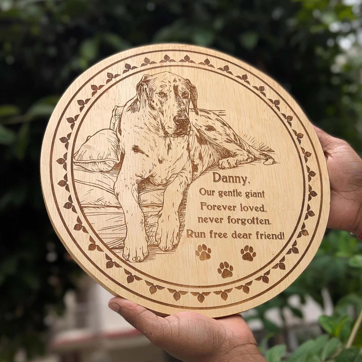 Customize Your Own Round Wooden Poster | Engraved Wood Frame - Image 4