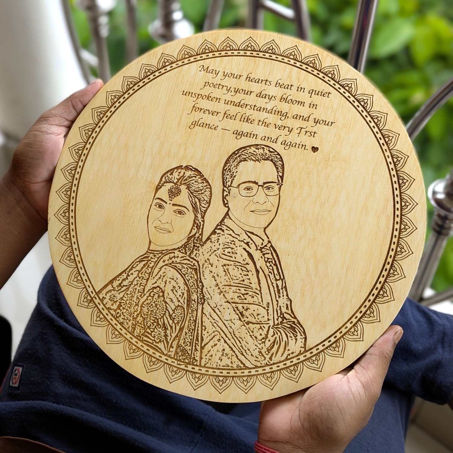 Customize Your Own Round Wooden Poster | Engraved Wood Frame - Image 6