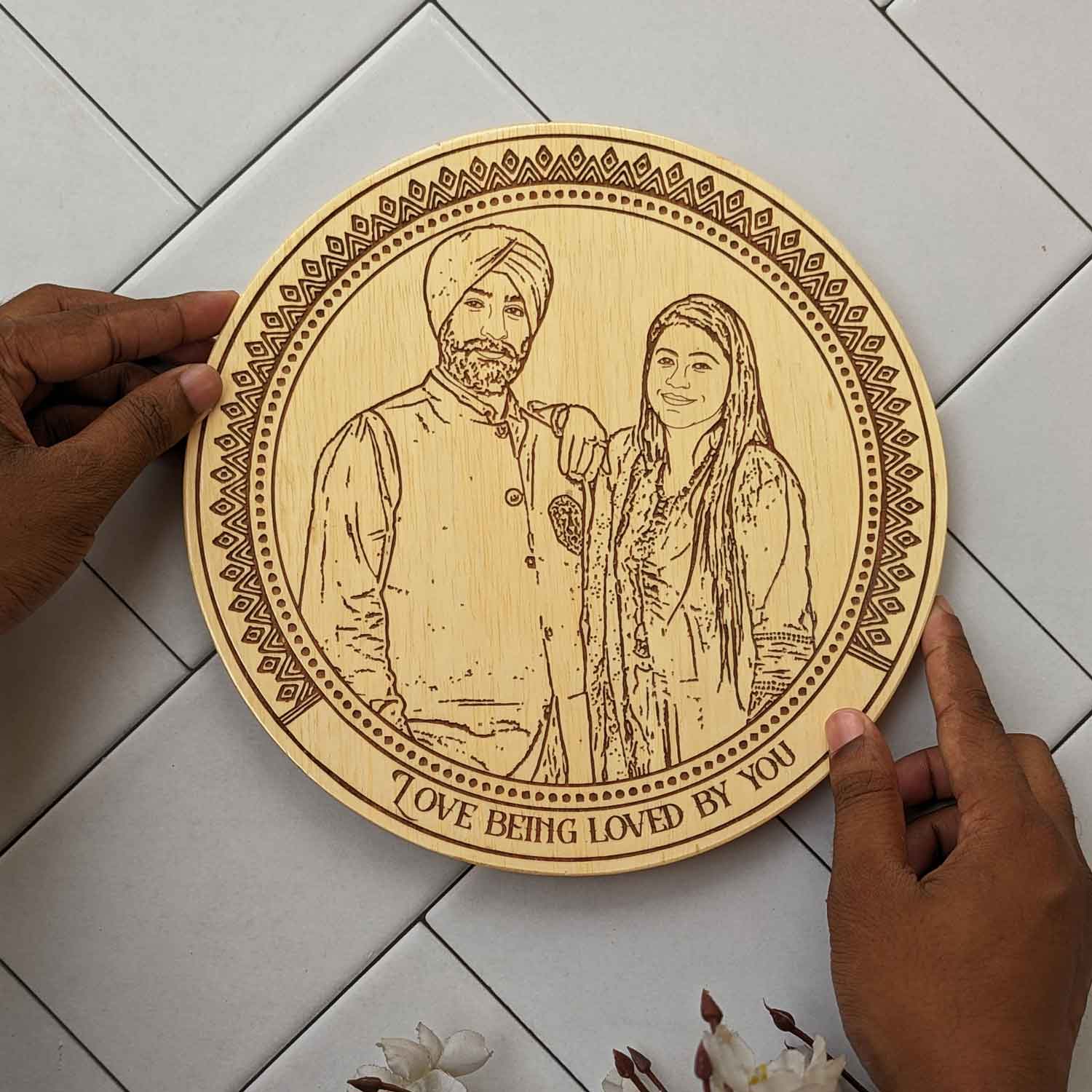 Customize Your Own Round Wooden Poster | Engraved Wood Frame - Image 8