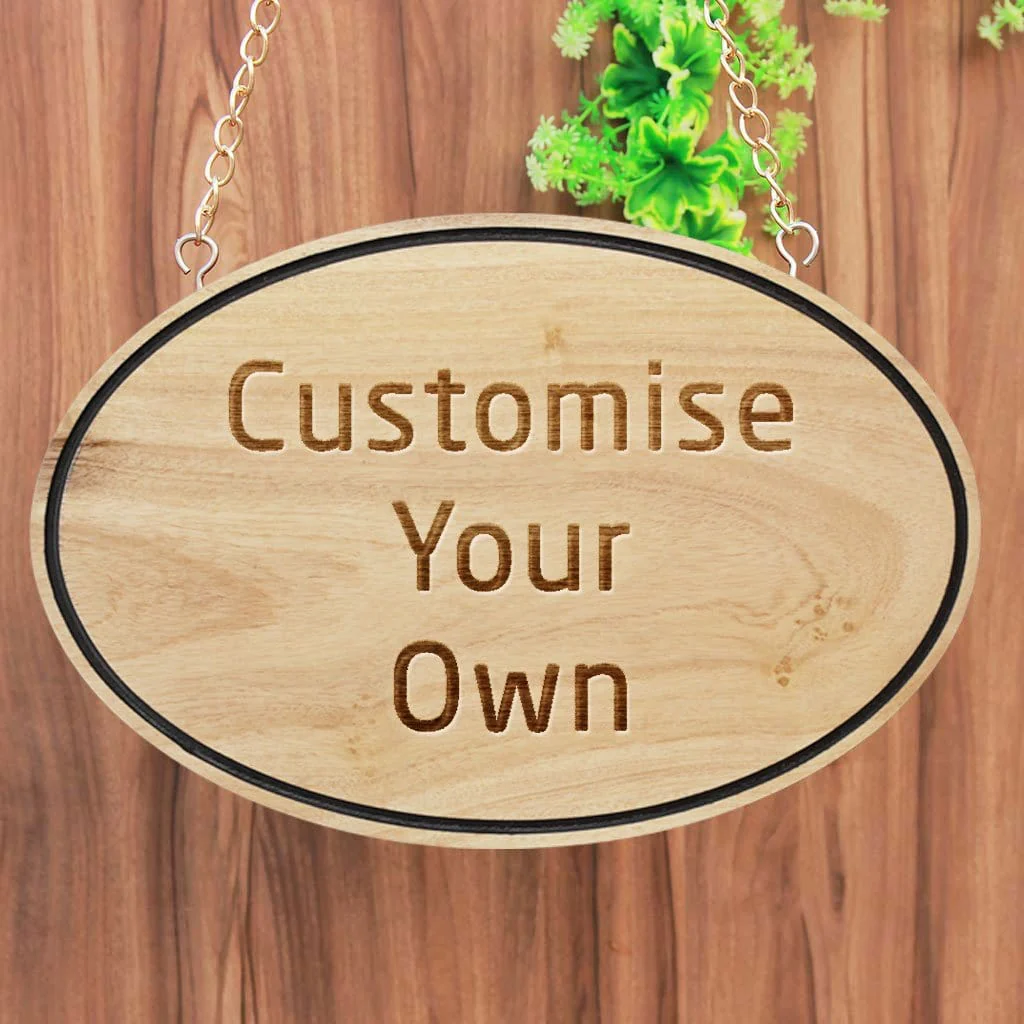 Customize Your Own Hanging Wooden Sign - Oval