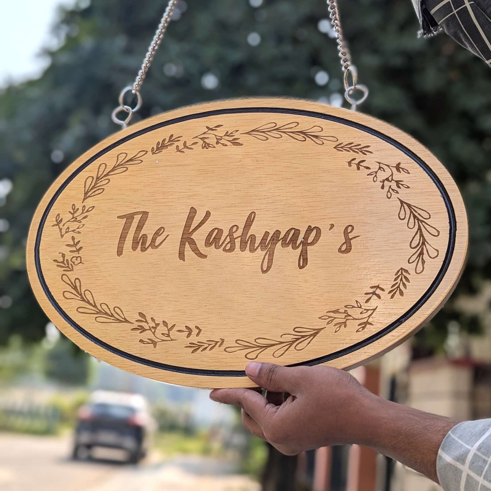 Customize Your Own Hanging Wooden Sign - Oval - Image 10