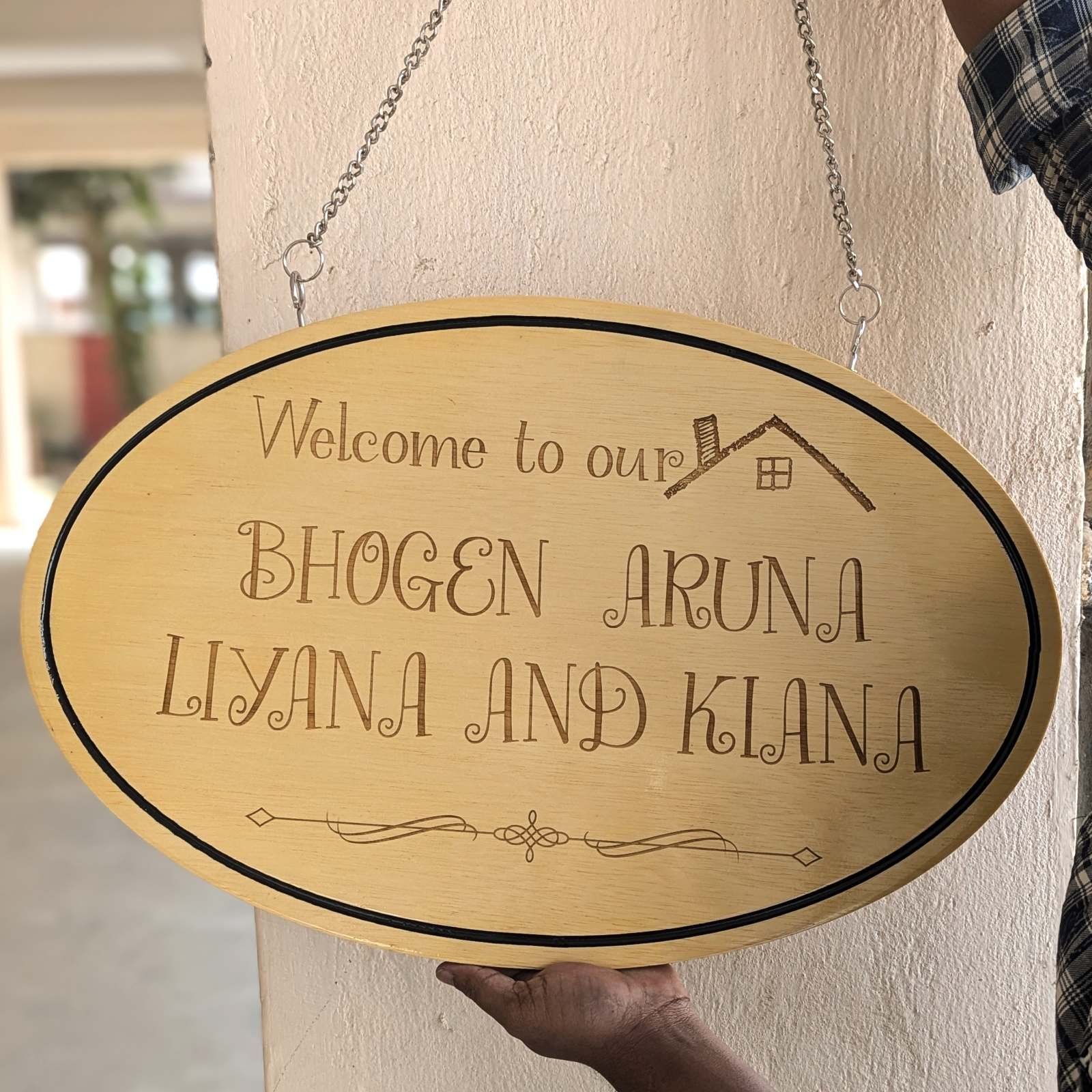 Customize Your Own Hanging Wooden Sign - Oval - Image 12
