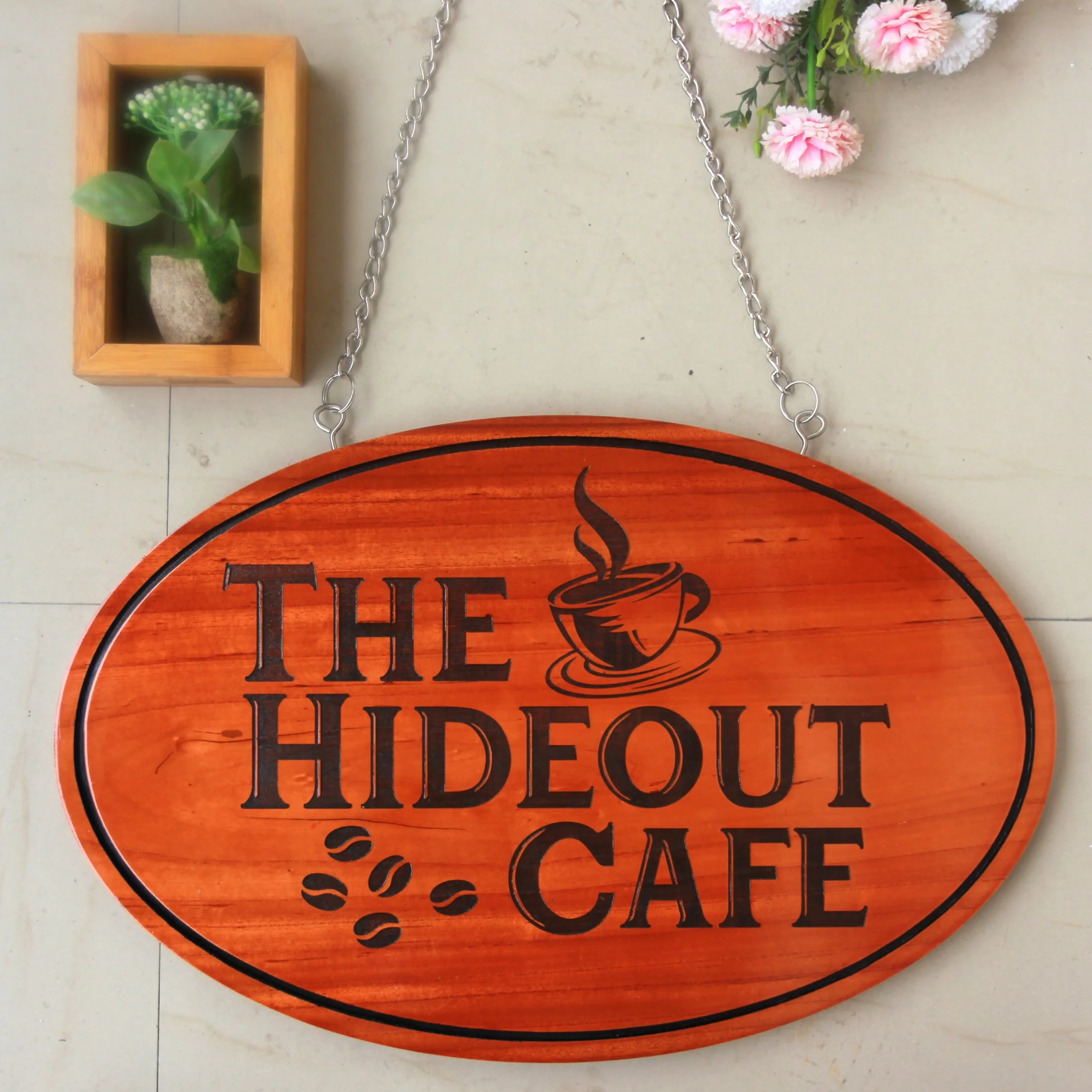 Customize Your Own Hanging Wooden Sign - Oval - Image 4