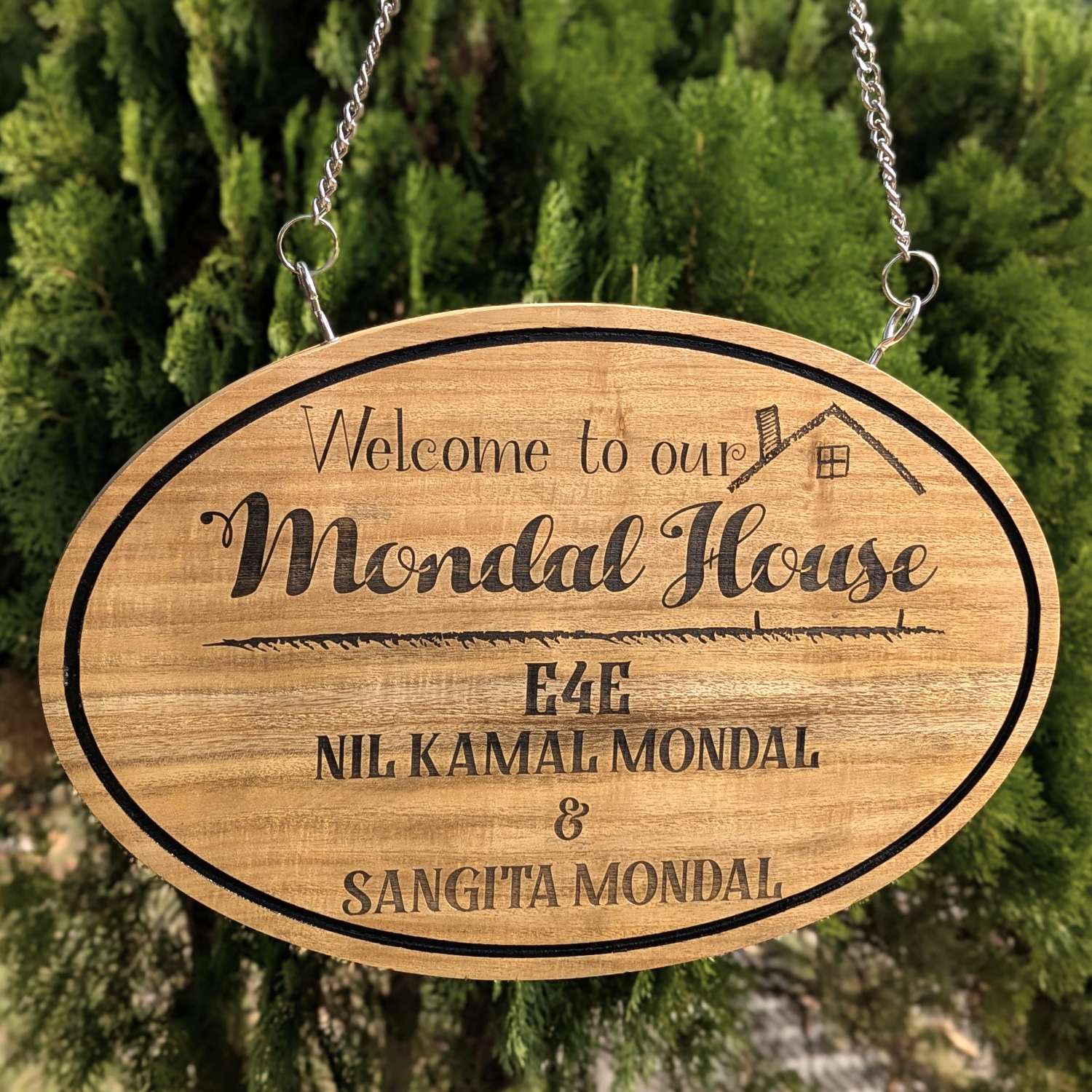 Customize Your Own Hanging Wooden Sign - Oval - Image 5