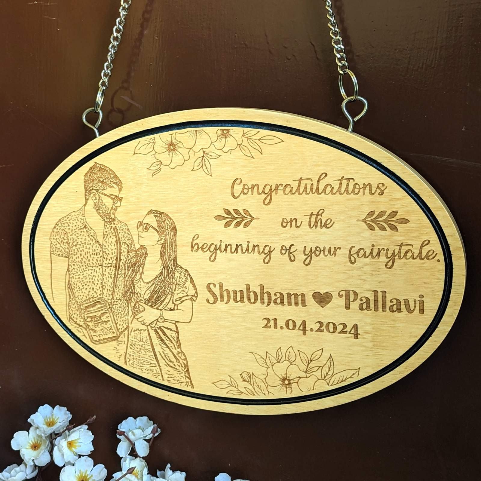 Customize Your Own Hanging Wooden Sign - Oval - Image 8