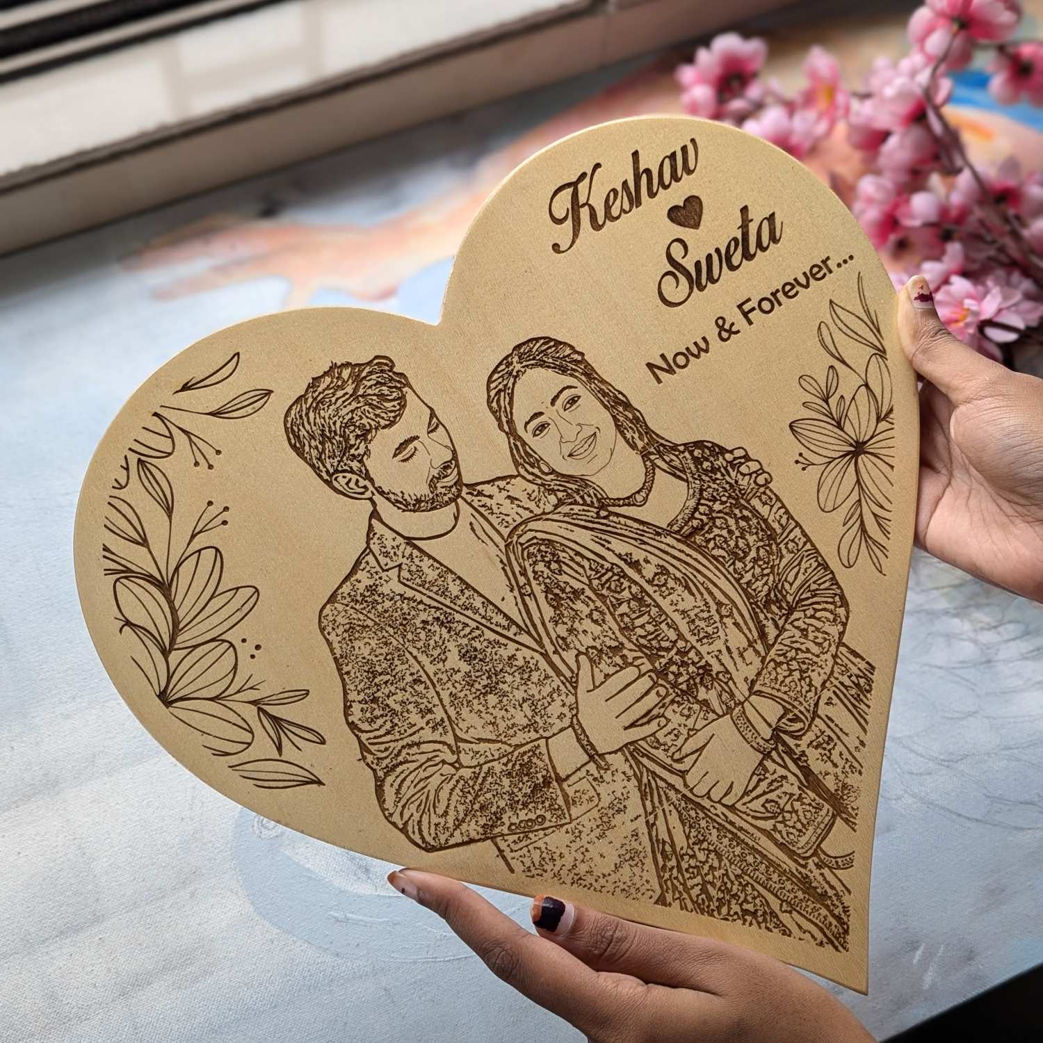 Customised Heart-Shaped Wooden Plaque | Photo on Wood | Wood Art - Image 10