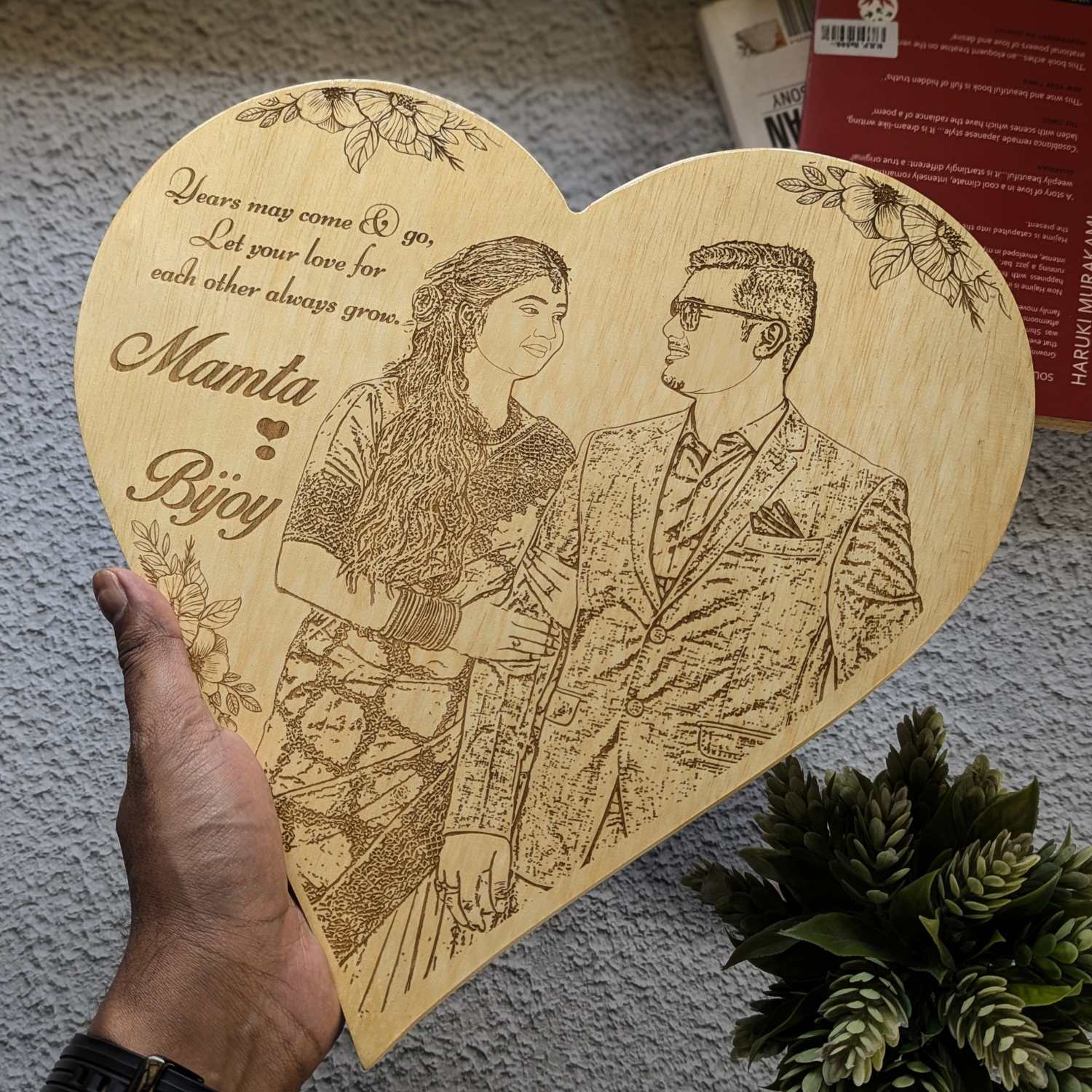 Customised Heart-Shaped Wooden Plaque | Photo on Wood | Wood Art - Image 11