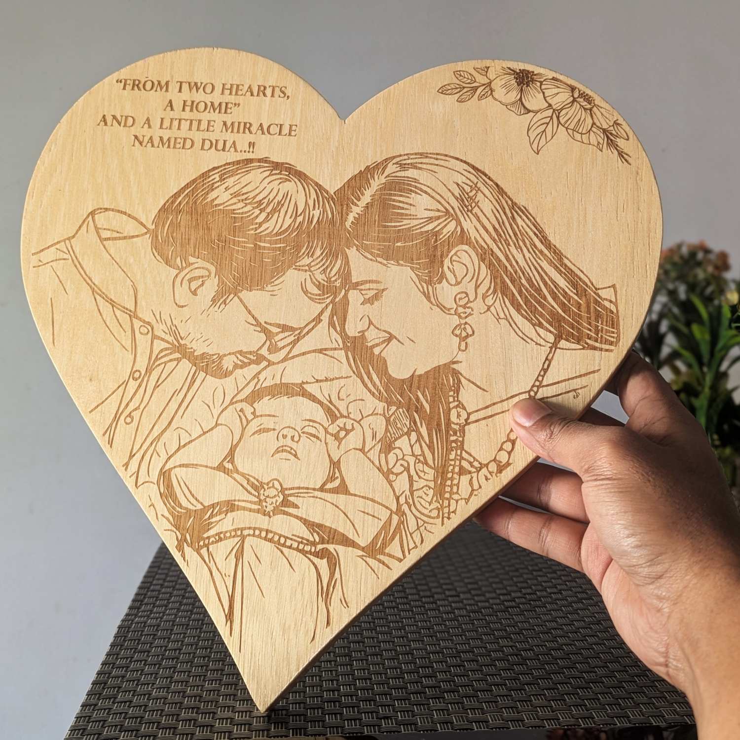 Customised Heart-Shaped Wooden Plaque | Photo on Wood | Wood Art - Image 5