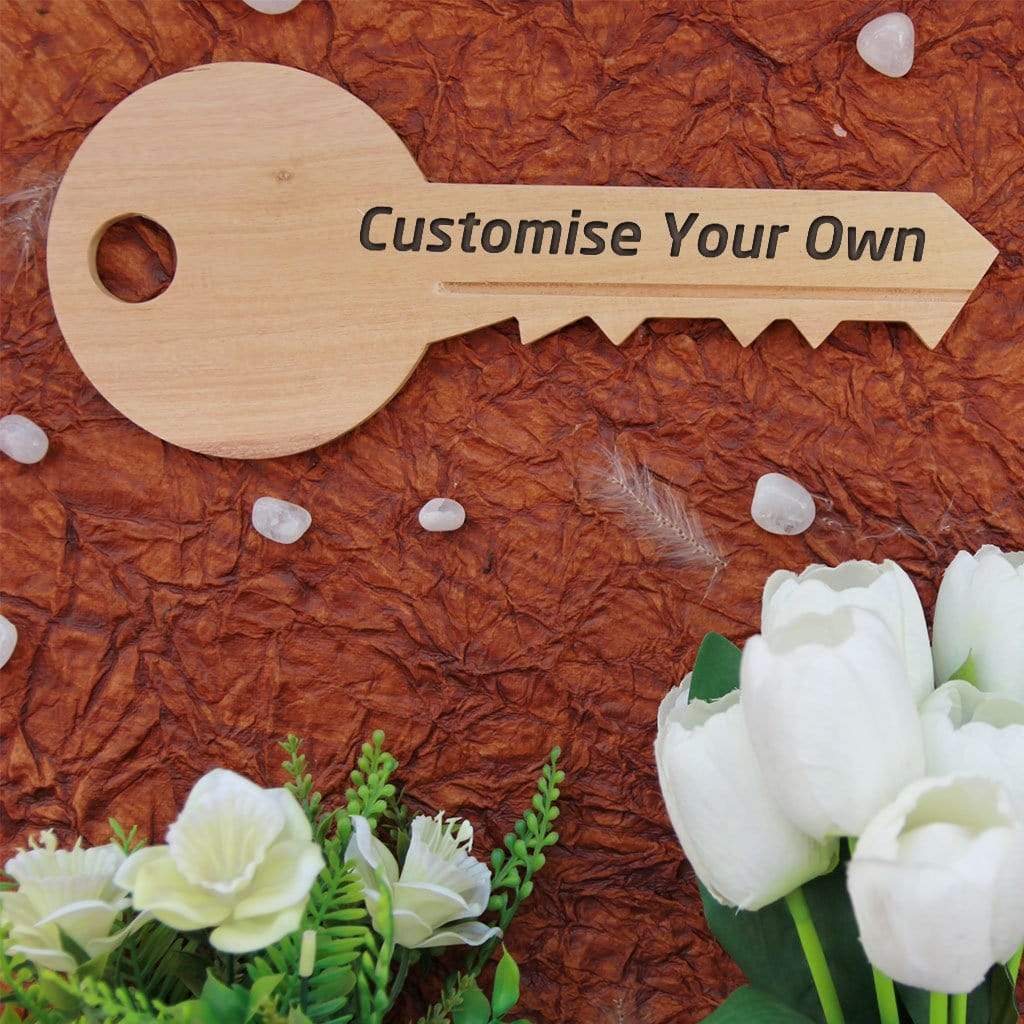 Customize Your Own Key-Shaped Wooden Sign