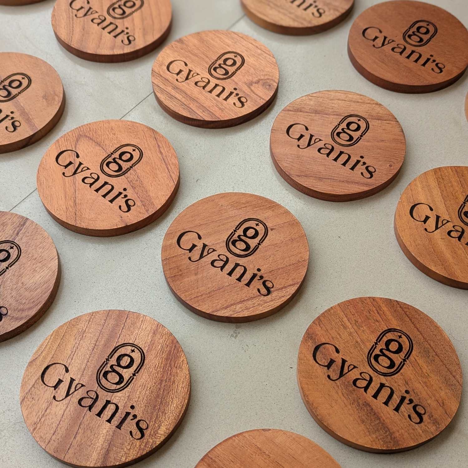 Customize Your Own Round Wooden Coaster Set - Custom Coasters With Holder - Image 2
