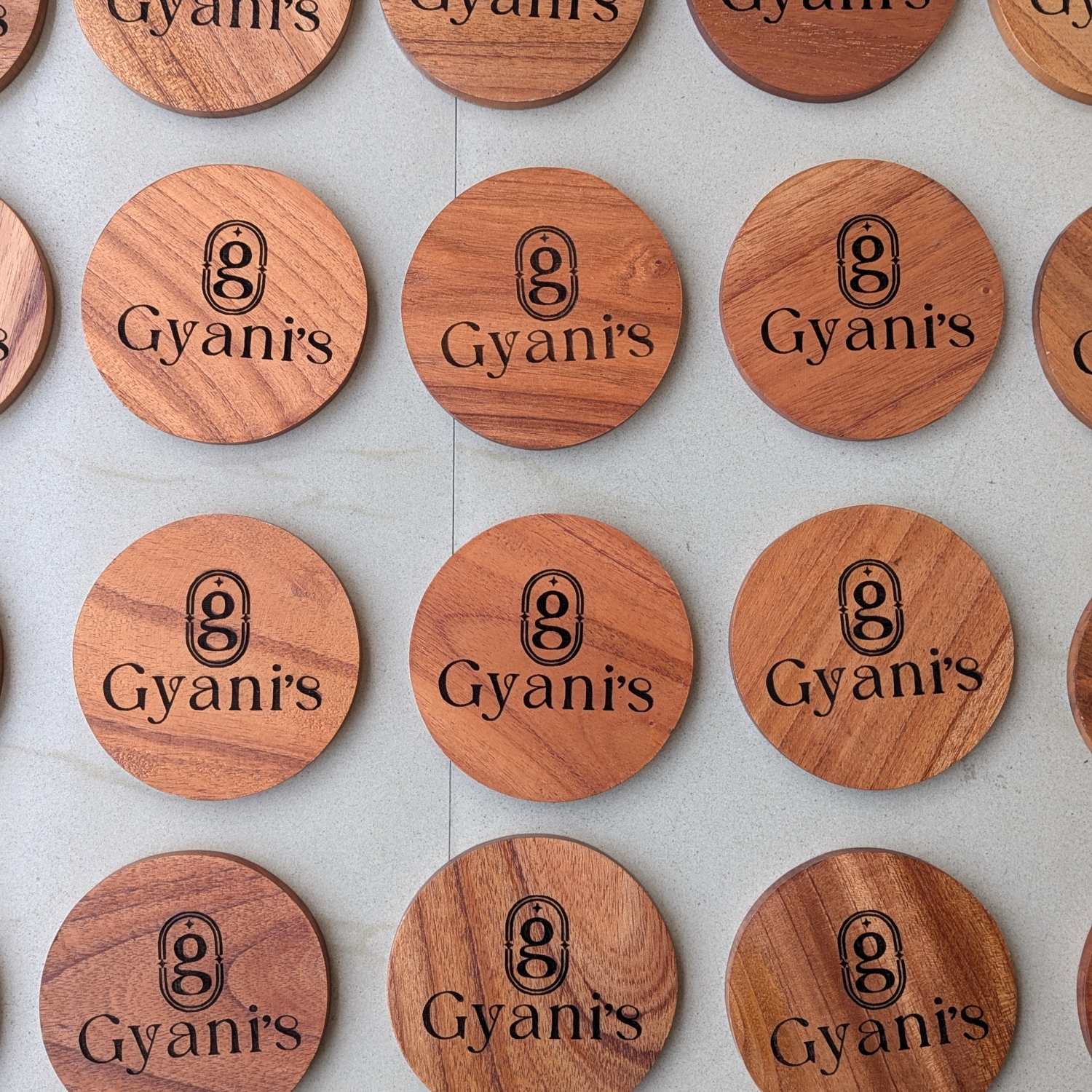 Customize Your Own Round Wooden Coaster Set - Custom Coasters With Holder - Image 6