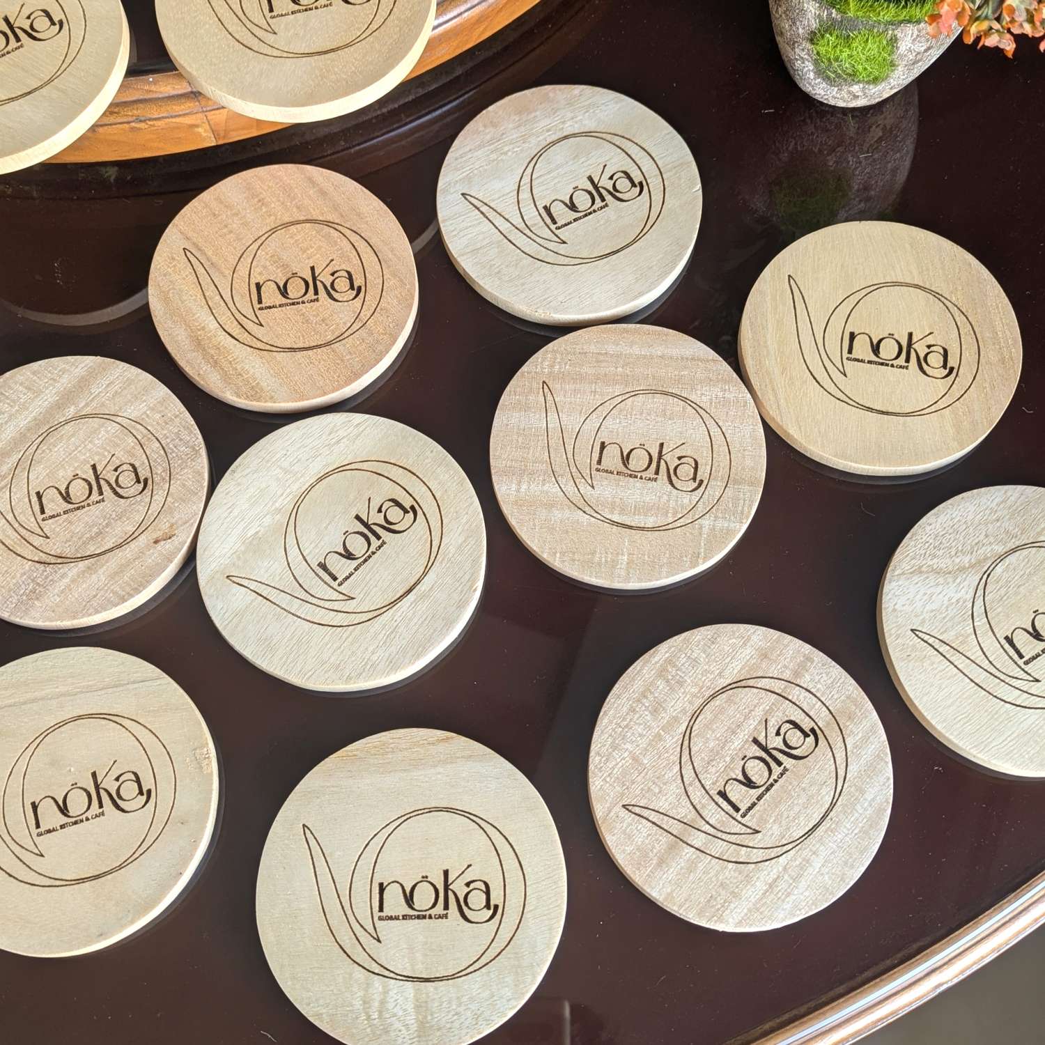 Customize Your Own Round Wooden Coaster Set - Custom Coasters With Holder - Image 7