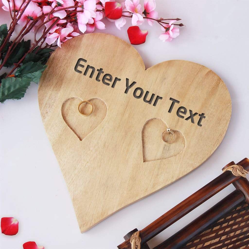 Customize Your Own Wooden Heart Ring Holder