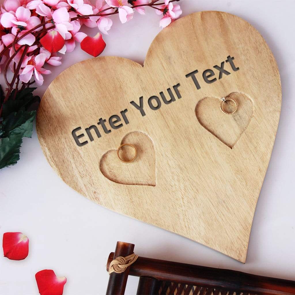 Customize Your Own Wooden Heart Ring Holder - Image 2
