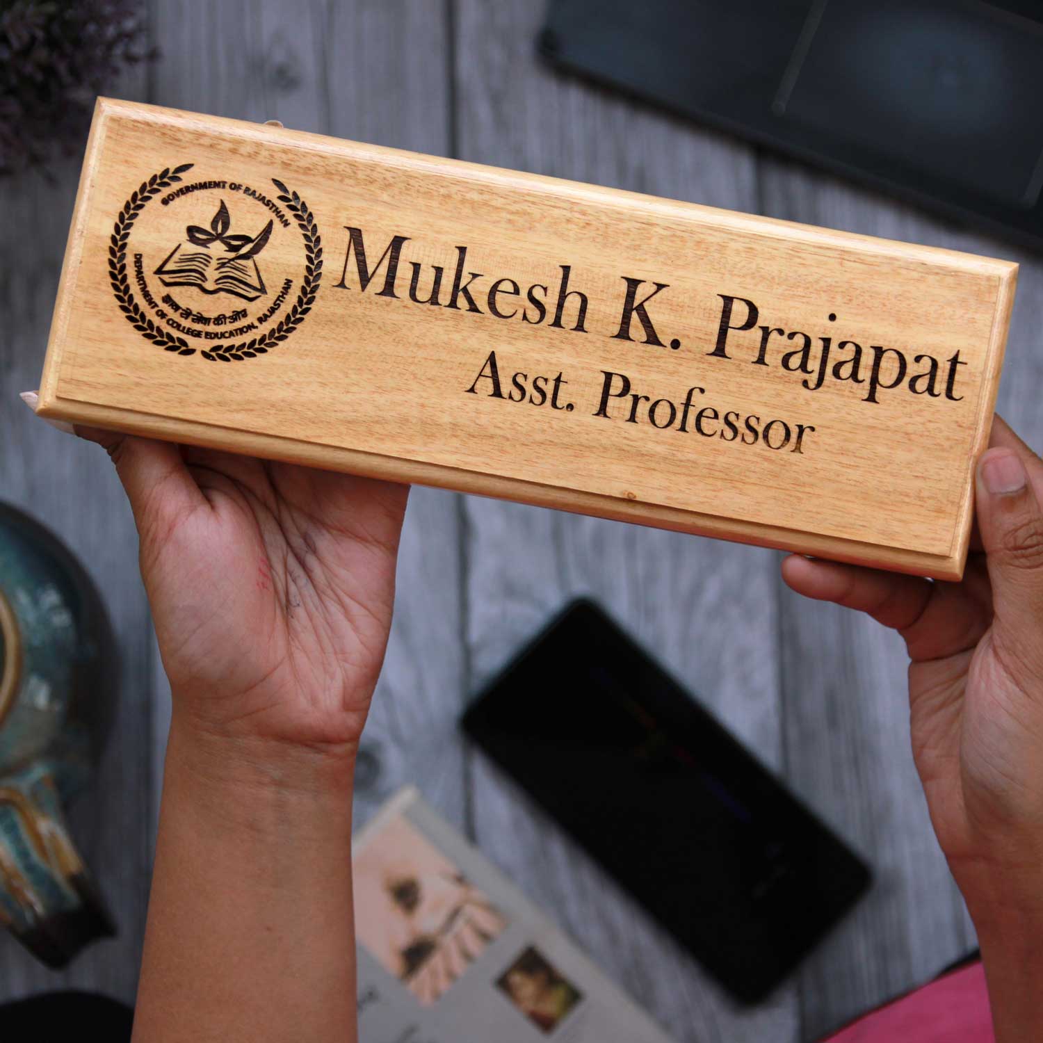 Customize Your Own Wooden Desk Nameplate - Image 10