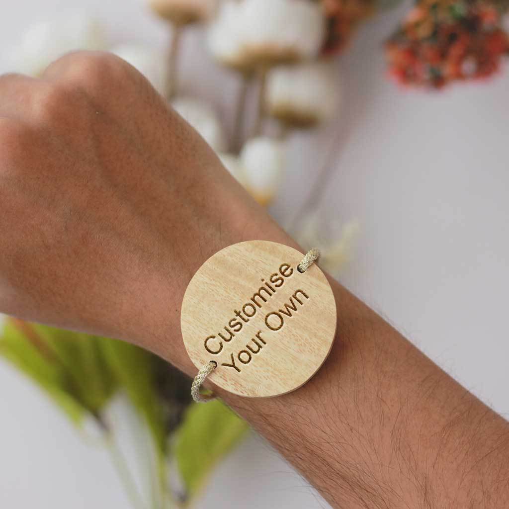 Customize Your Own Wooden Rakhi & Greeting Card - Set Of 5 - Image 4