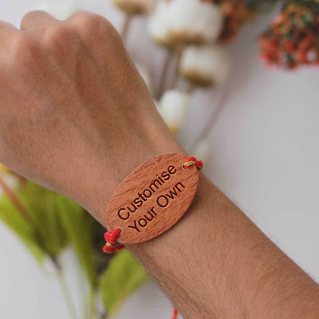 Customize Your Own Wooden Rakhi & Greeting Card - Set Of 5 - Image 5