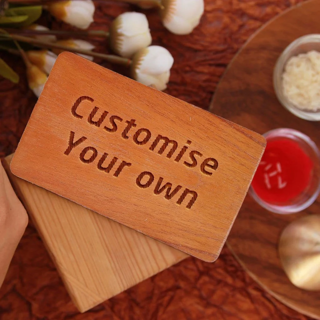 Customize Your Own Wooden Rakhi & Greeting Card - Set Of 5 - Image 7