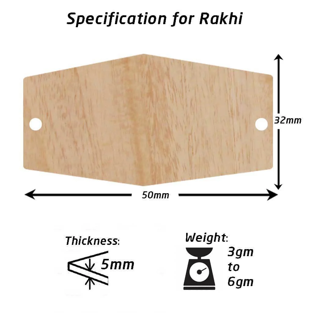 Customize Your Own Wooden Rakhi & Greeting Card - Set Of 5 - Image 8