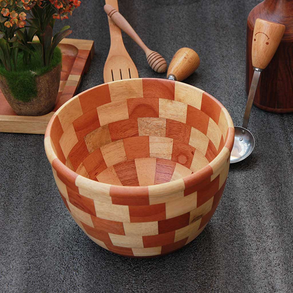 Decorative bowl | Large decorative wooden bowl | Handmade Segmented Wood Bowl - Image 2