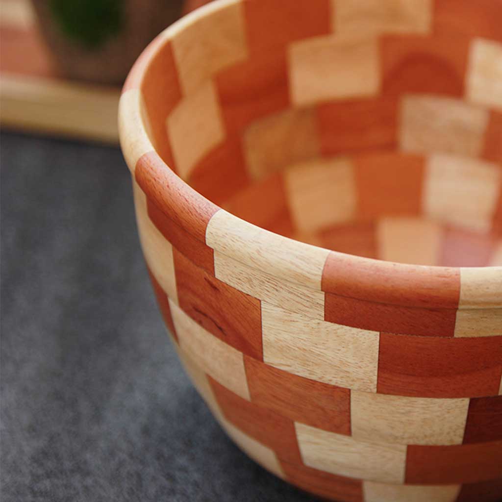 Decorative bowl | Large decorative wooden bowl | Handmade Segmented Wood Bowl - Image 3