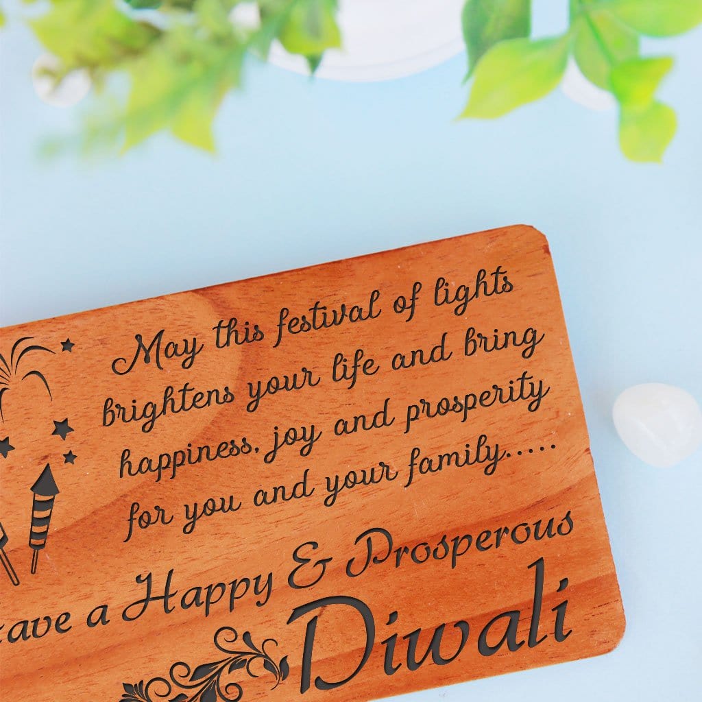 Diwali Greeting Card: Set Of Wooden Diwali Cards - Image 3