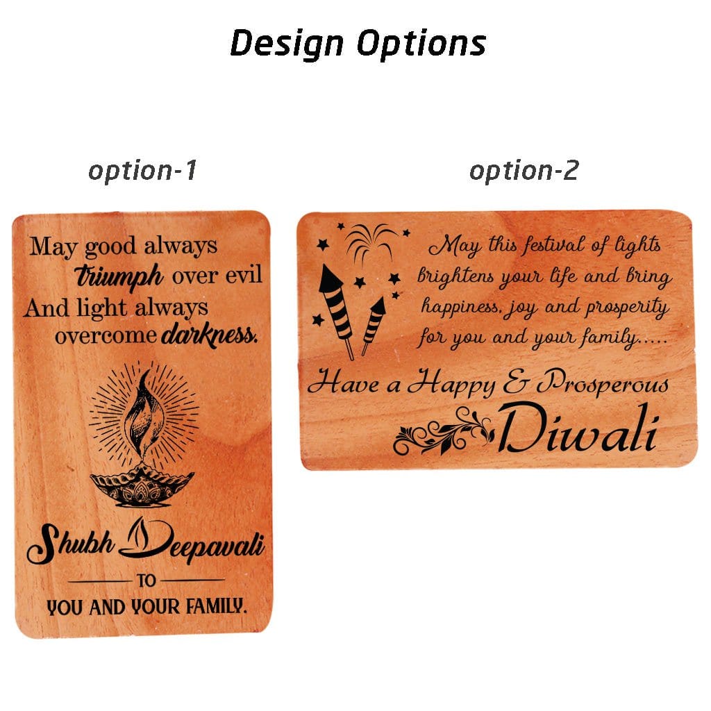 Diwali Greeting Card: Set Of Wooden Diwali Cards - Image 4