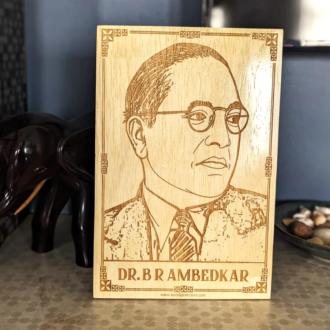 Dr. B. R Ambedkar Engraved Wood Plaque - Image 5