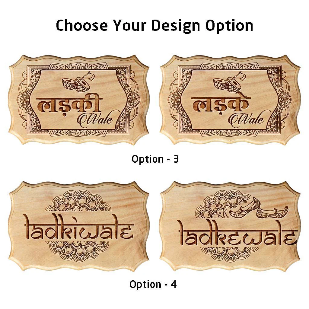 Dulha & Dulhaniya / Ladkiwale & Ladkewale Indian Wedding Wood Signs - Image 6