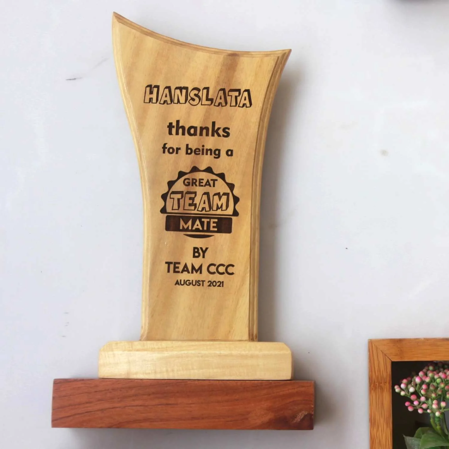 Employee Of The Year Award Trophy | Custom Wooden Award - Image 3
