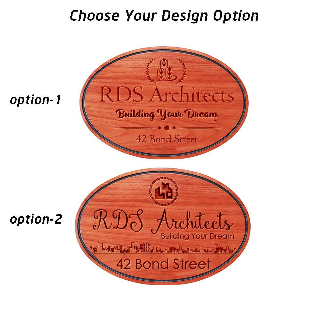 Engraved Name Plates For Architects - Hanging Wooden Sign - Image 3