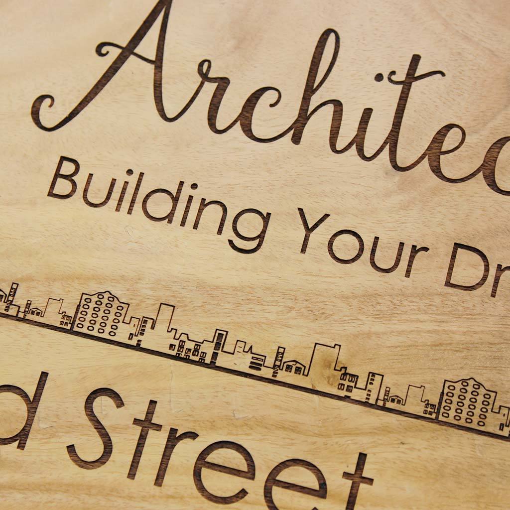 Engraved Name Plates For Architects - Hanging Wooden Sign - Image 5