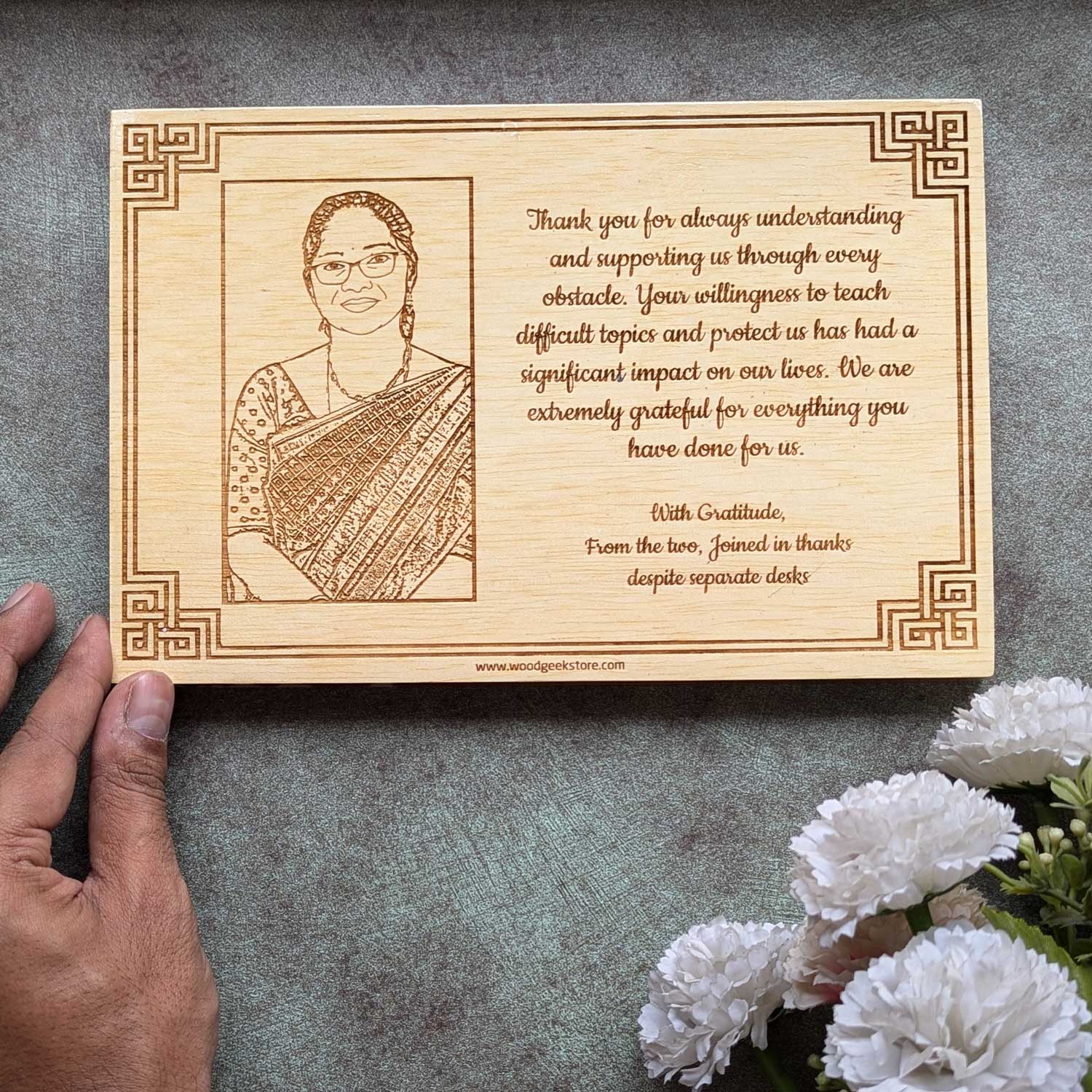 Engraved Thank You Gift For Team | Custom Wood Plaque | Corporate Gift - Image 2