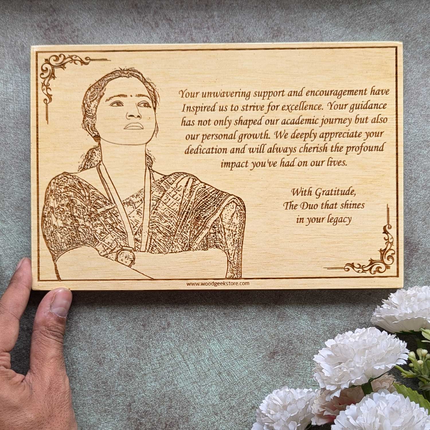 Engraved Thank You Gift For Team | Custom Wood Plaque | Corporate Gift - Image 3