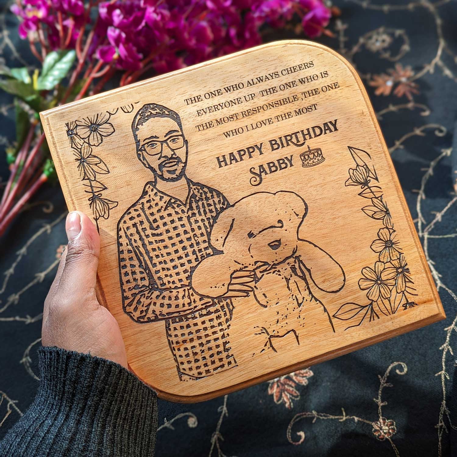 Engraved Wood Plaque For Friend's Birthday | Personalized Best Friend Gift - Image 11