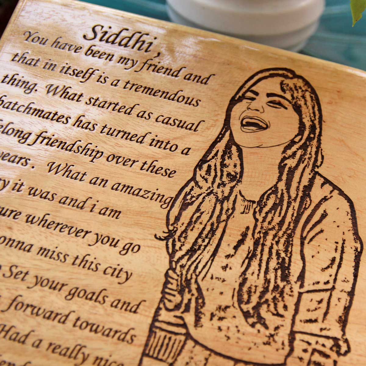 Engraved Wood Plaque For Friend's Birthday | Personalized Best Friend Gift - Image 2