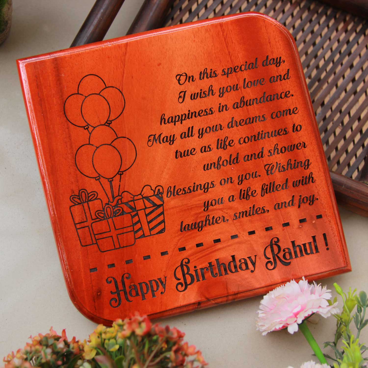 Engraved Wood Plaque For Friend's Birthday | Personalized Best Friend Gift - Image 4