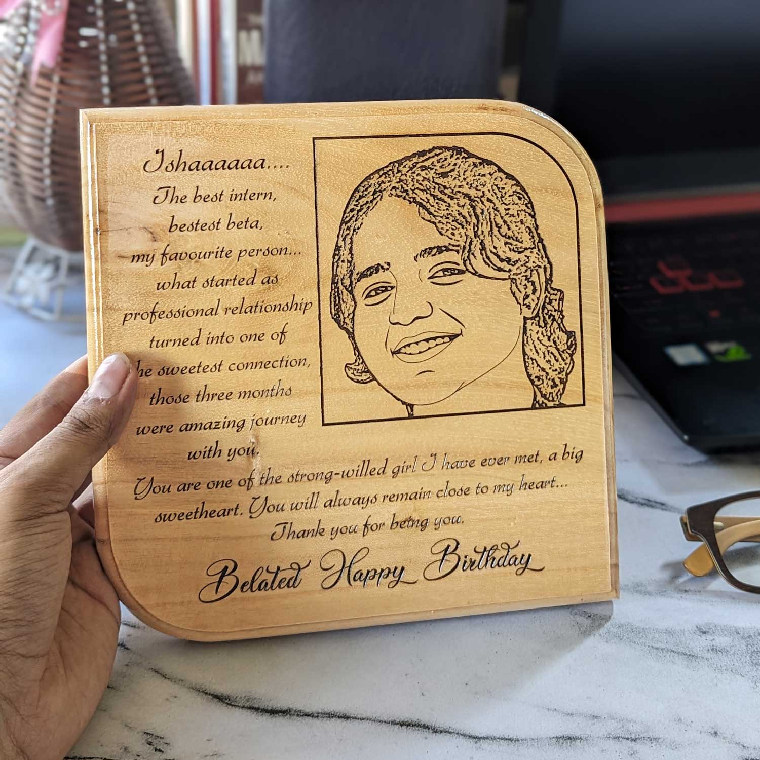 Engraved Wood Plaque For Friend's Birthday | Personalized Best Friend Gift - Image 6