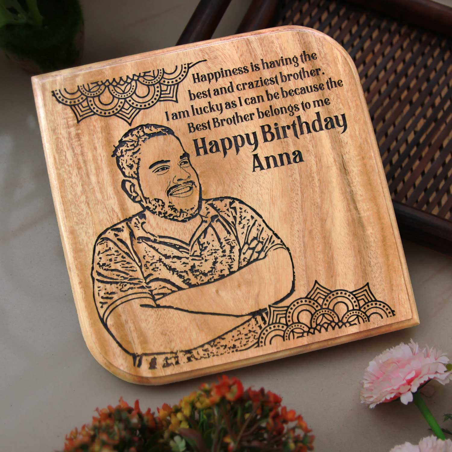 Engraved Wood Plaque For Friend's Birthday | Personalized Best Friend Gift - Image 9