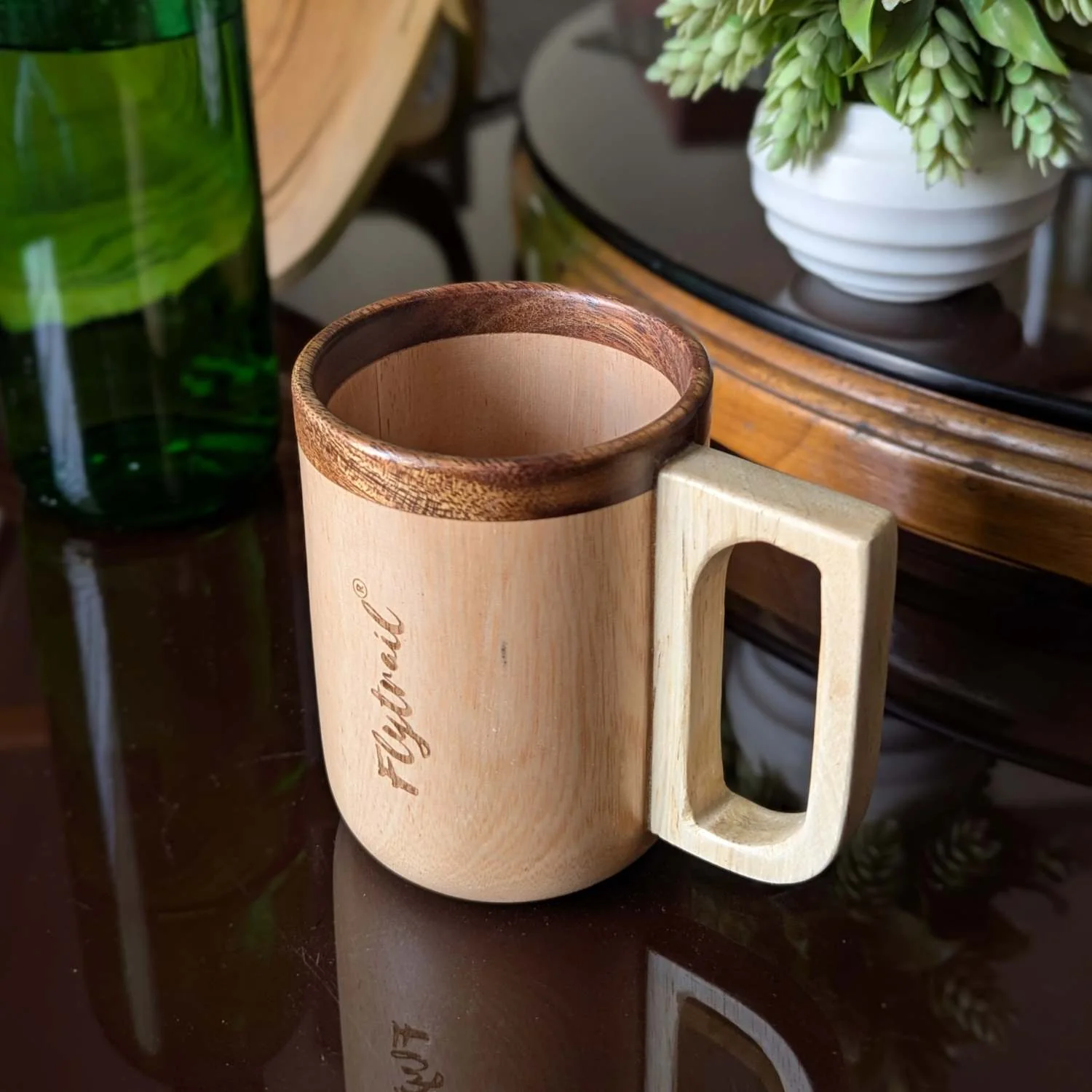 Engraved Wooden Coffee Mug | Personalized Birthday Gift For Coffee Lover - Image 2