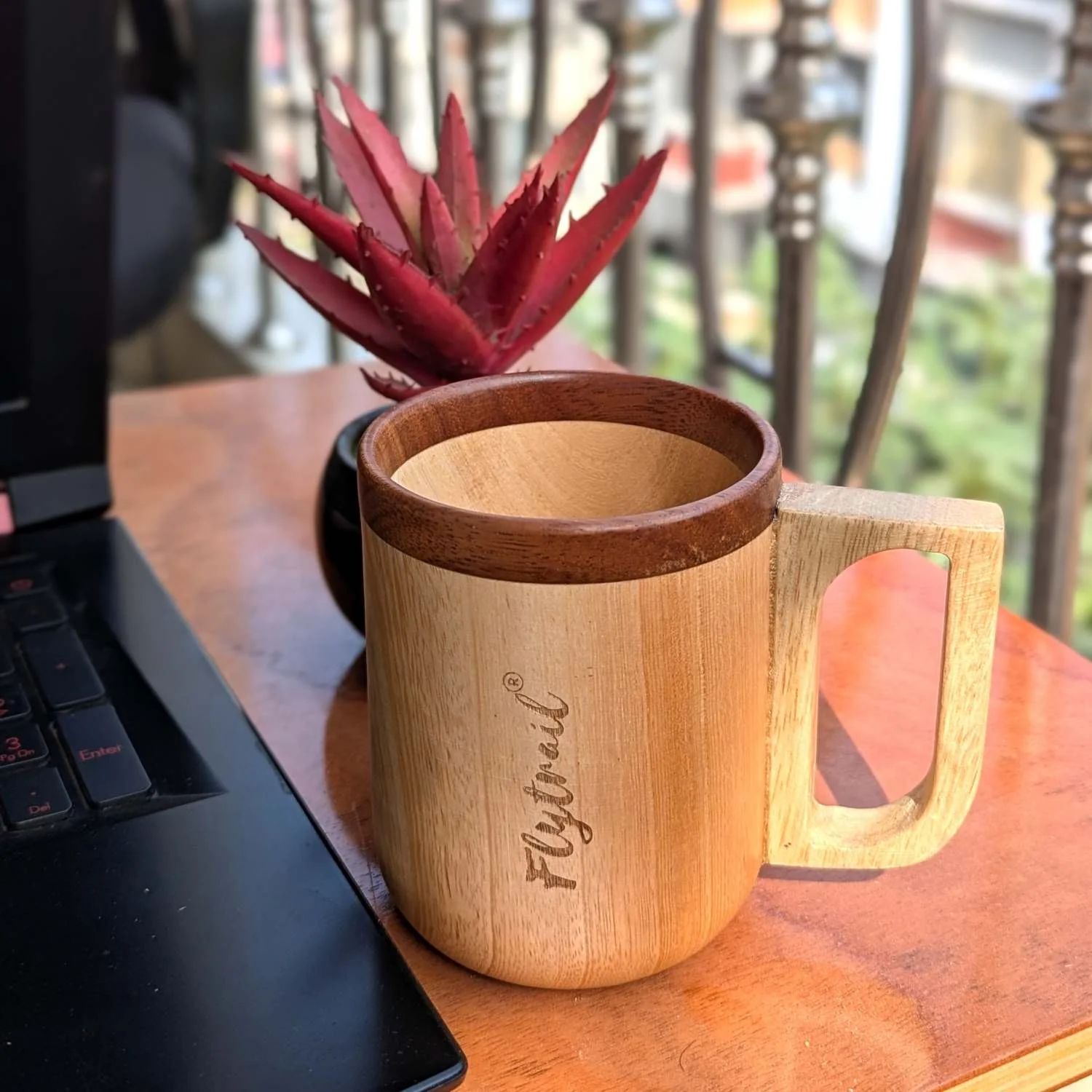 Engraved Wooden Coffee Mug | Personalized Birthday Gift For Coffee Lover - Image 4
