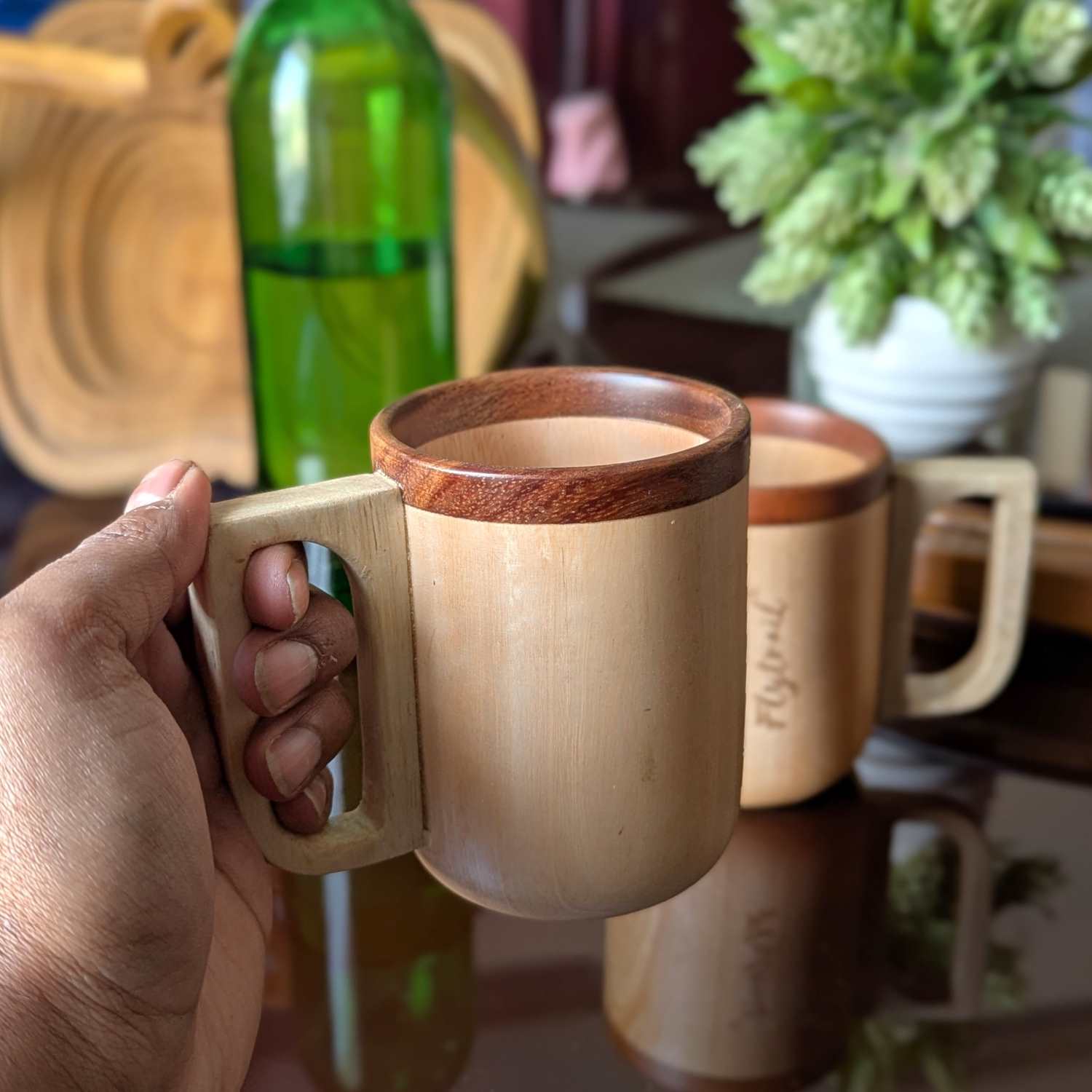 Engraved Wooden Coffee Mug | Personalized Birthday Gift For Coffee Lover - Image 5