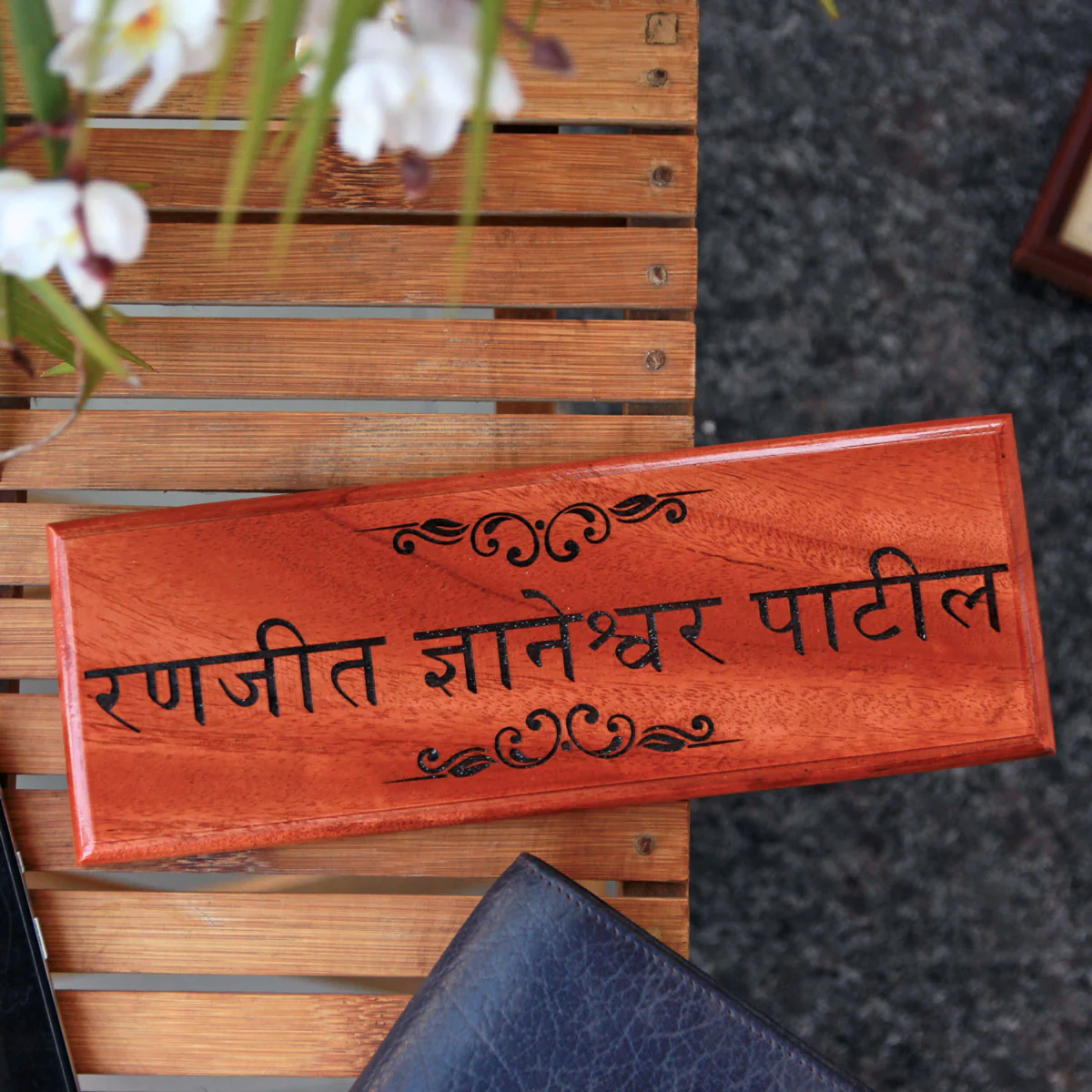 Engraved Wooden Nameplates In Hindi | Personalize In Any Language - Image 2