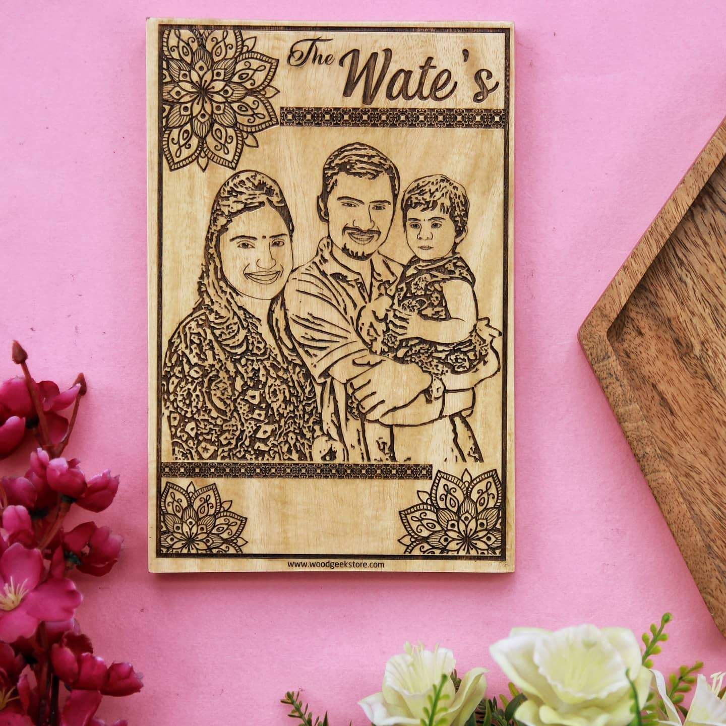 Family Name Custom Engraved Wooden Frame - Image 3