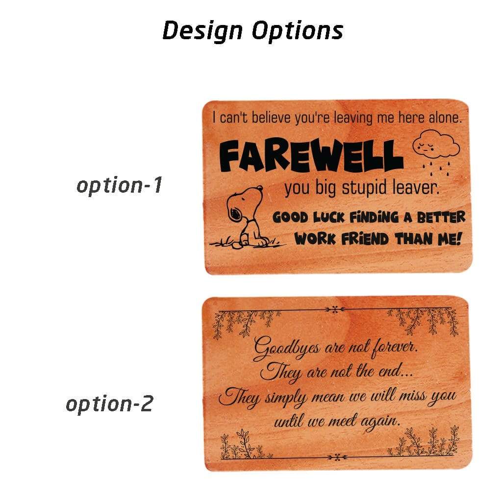Farewell Card: Set Of Personalized Wooden Cards - Image 4