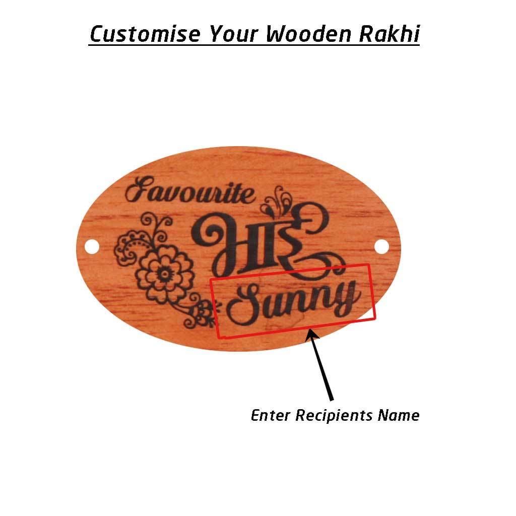 Favourite Bhai - Personalised Wooden Rakhi & Greeting Card - Image 5