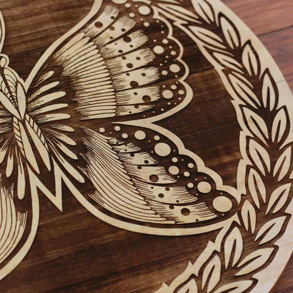 Float Like A Butterfly Carved Wooden Poster - Image 2